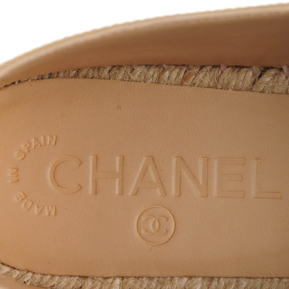 Chanel Lambskin CC Espadrilles 36 Beige Black 5 of 9