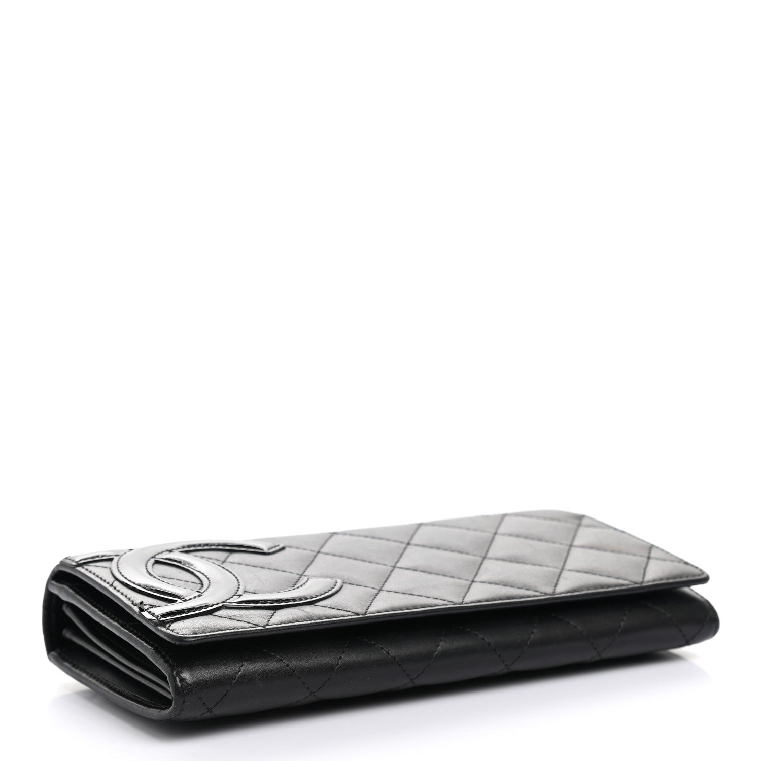 Chanel Calfskin Quilted Cambon Gusset Flap Wallet Black 4 of 12
