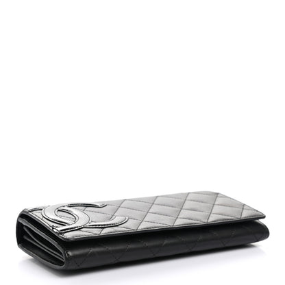 Chanel Calfskin Quilted Cambon Gusset Flap Wallet Black 4 of 12