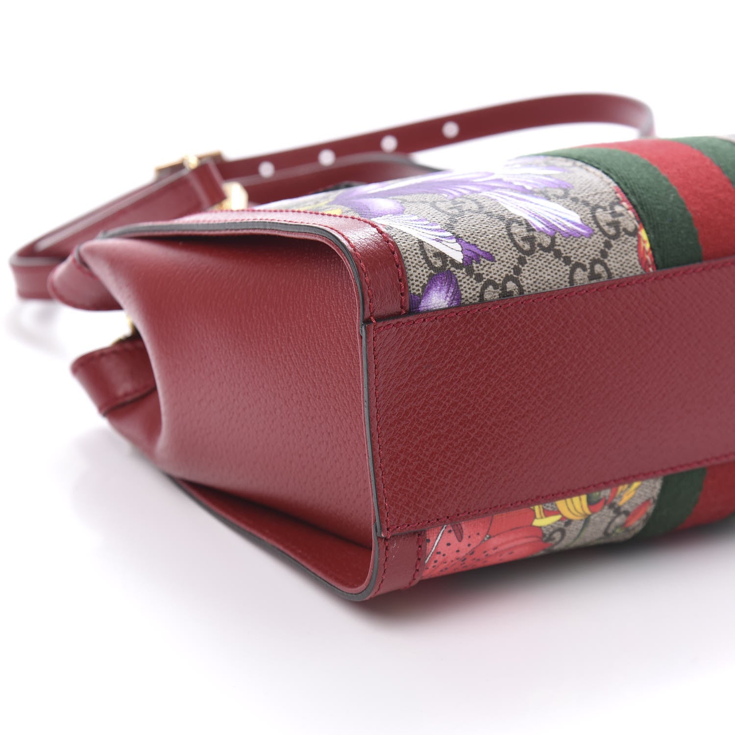 Gucci GG Supreme Monogram Flora Web Small Ophidia Tote Bag Red 5 of 10