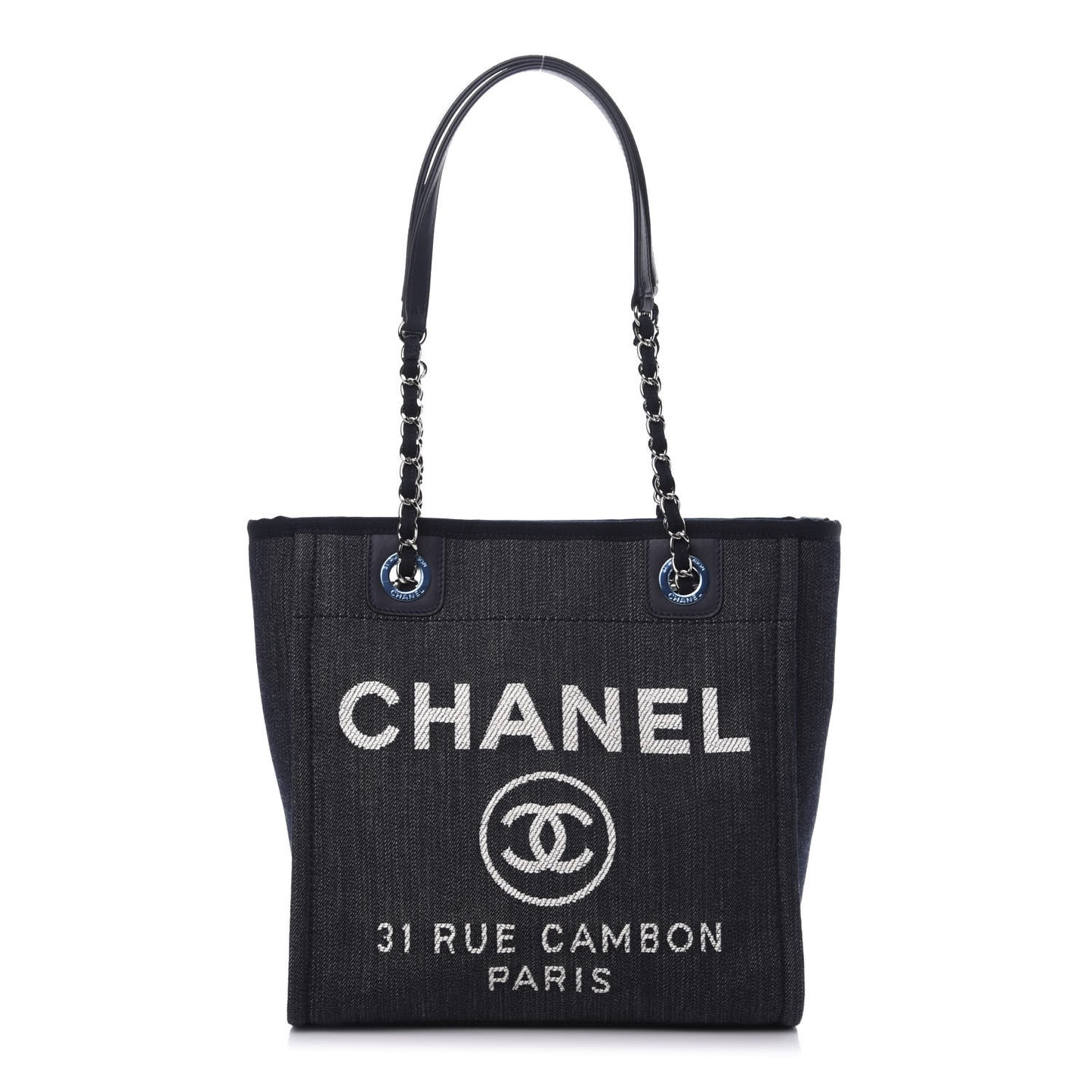 Denim Mini Deauville Tote Dark Blue