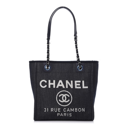 Chanel Denim Mini Deauville Tote Dark Blue 1 of 10