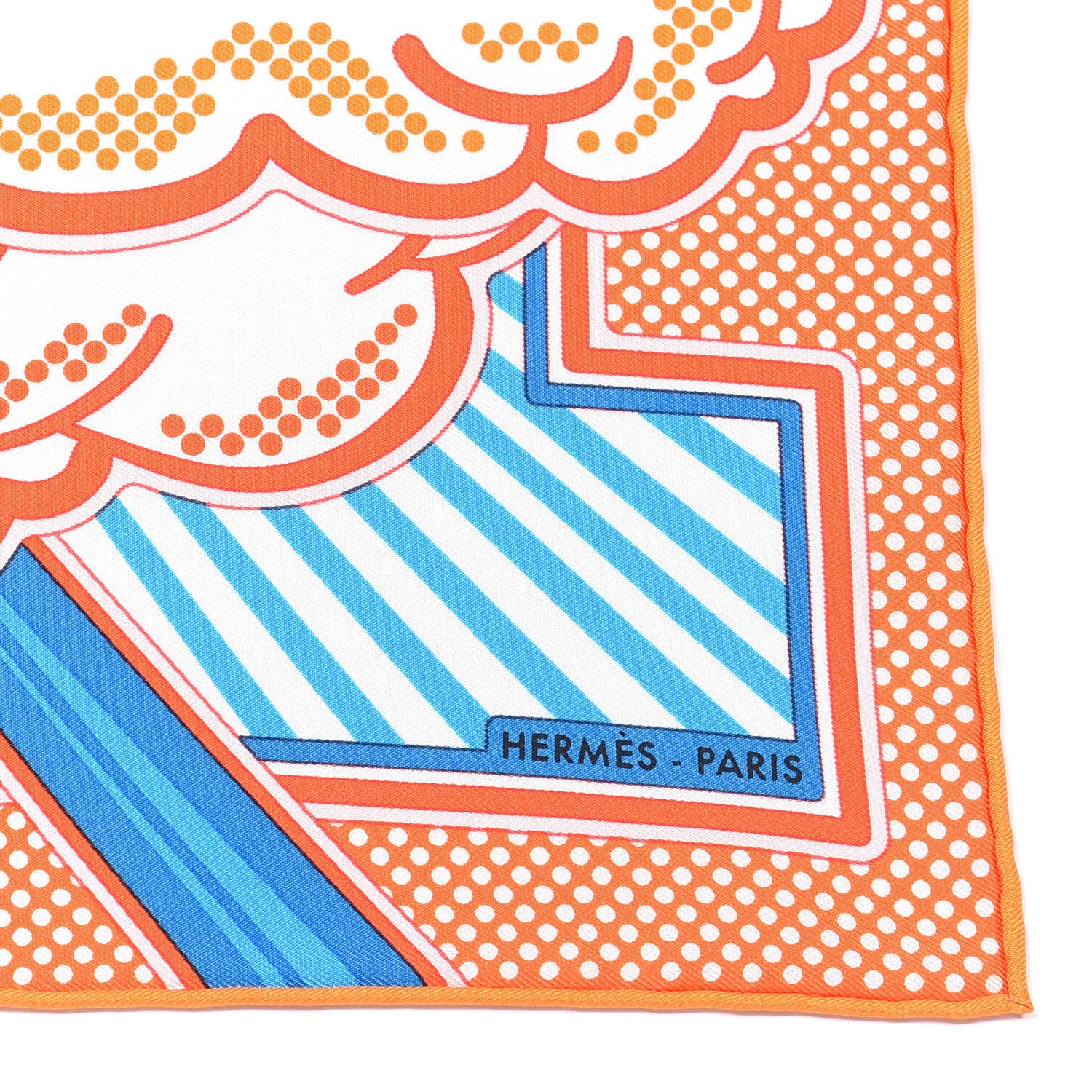 Hermes Silk Pegase Pop Scarf 45 Orange Turquoise Jaune 2 of 4