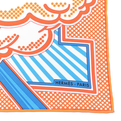 Hermes Silk Pegase Pop Scarf 45 Orange Turquoise Jaune 2 of 4