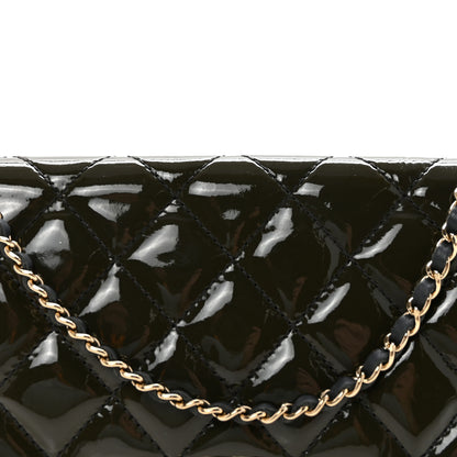 Chanel Patent Quilted Golden Class Wallet on Chain WOC Dark Grey 8 of 10