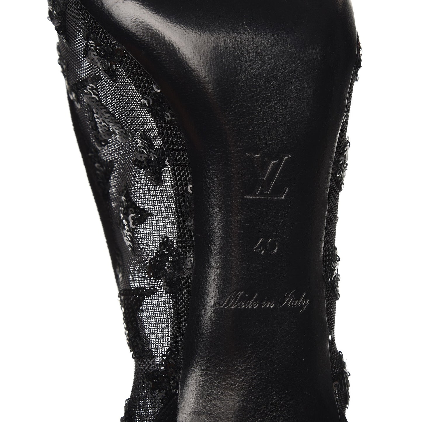 Suede Mesh Sequin Night Call Pumps 40 Black