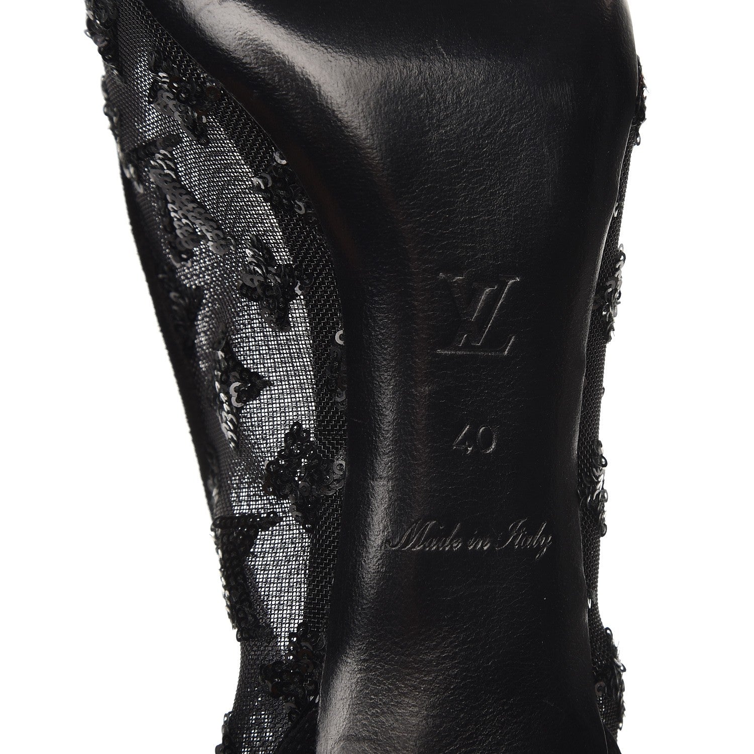 Louis Vuitton Suede Mesh Sequin Night Call Pumps 40 Black 6 of 8