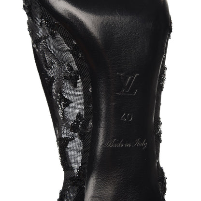 Louis Vuitton Suede Mesh Sequin Night Call Pumps 40 Black 6 of 8