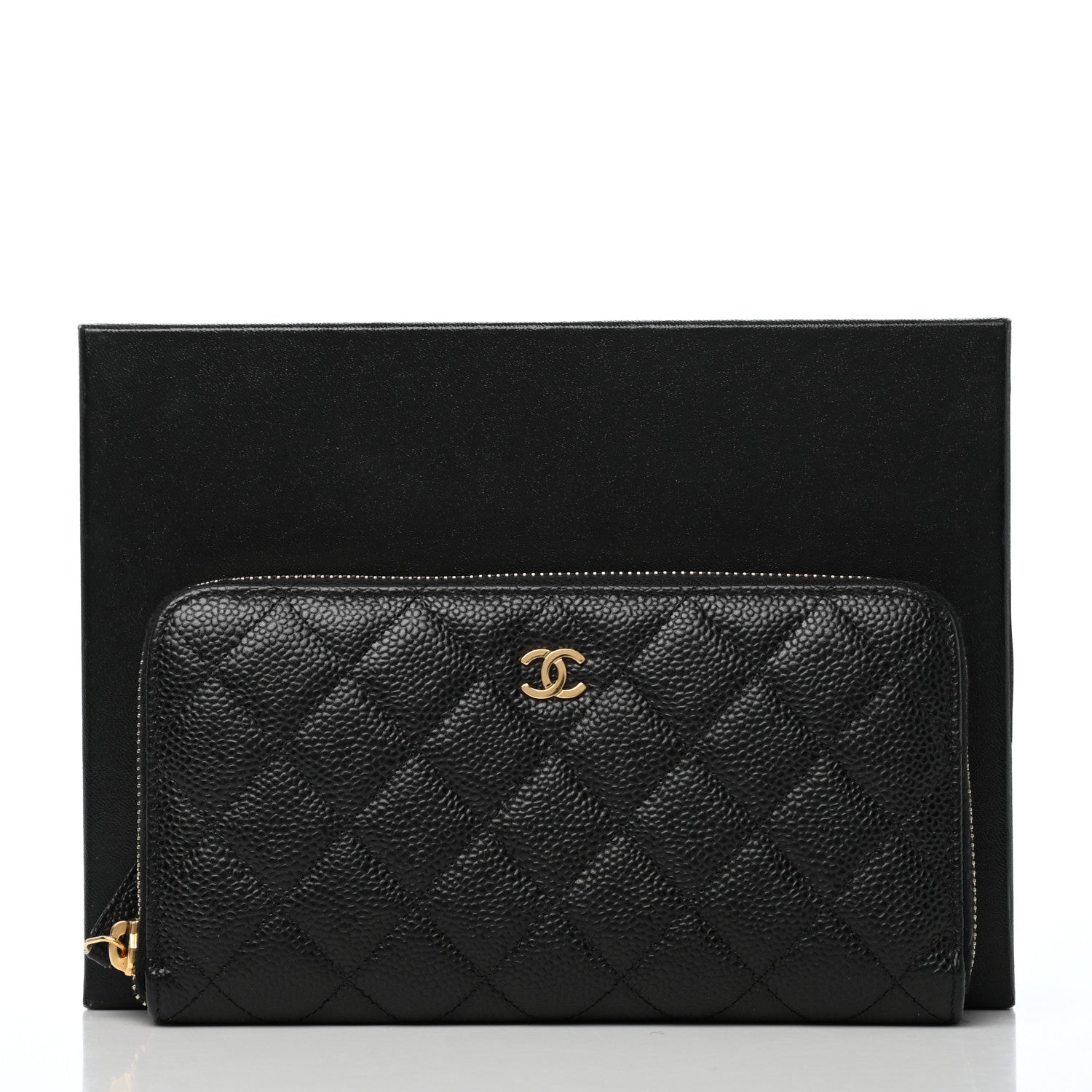 Chanel Caviar Quilted Large Gusset Zip Around Wallet Black 9 of 9