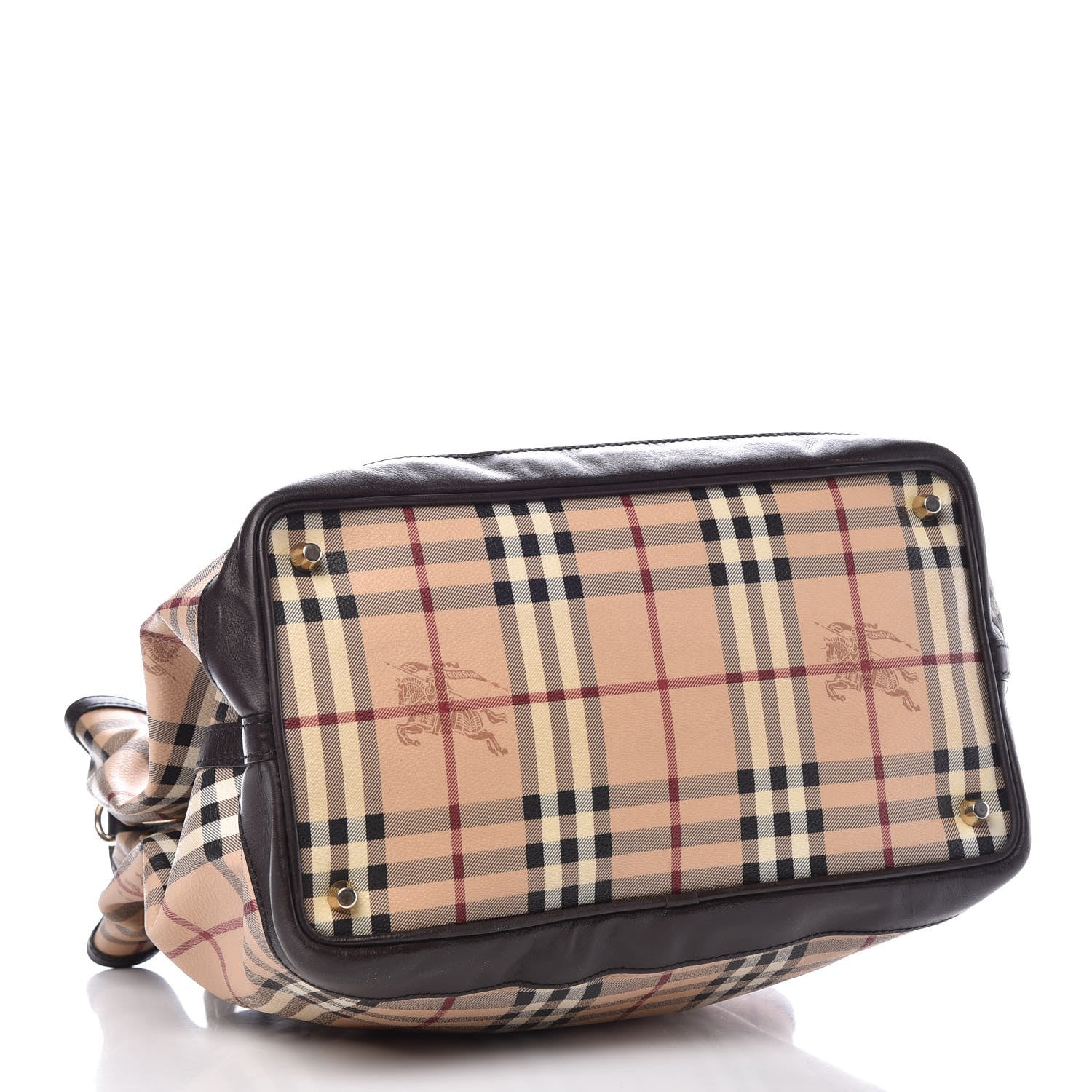 Burberry Haymarket Check Medium Golderton Tote Chocolate 4 of 9