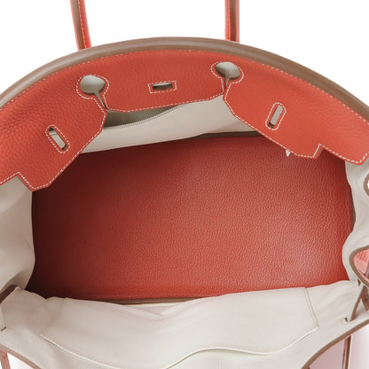 Hermes Togo Horseshoe Birkin 35 Sanguine White 8 of 42