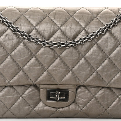Chanel Metallic Aged Calfskin Quilted 2.55 Reissue 226 Flap Pewter 8 of 11