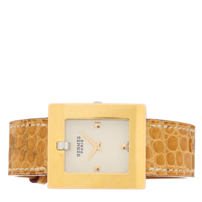 Hermes Stainless Steel Alligator 26mm Belt Quartz Watch Gold 2 of 4