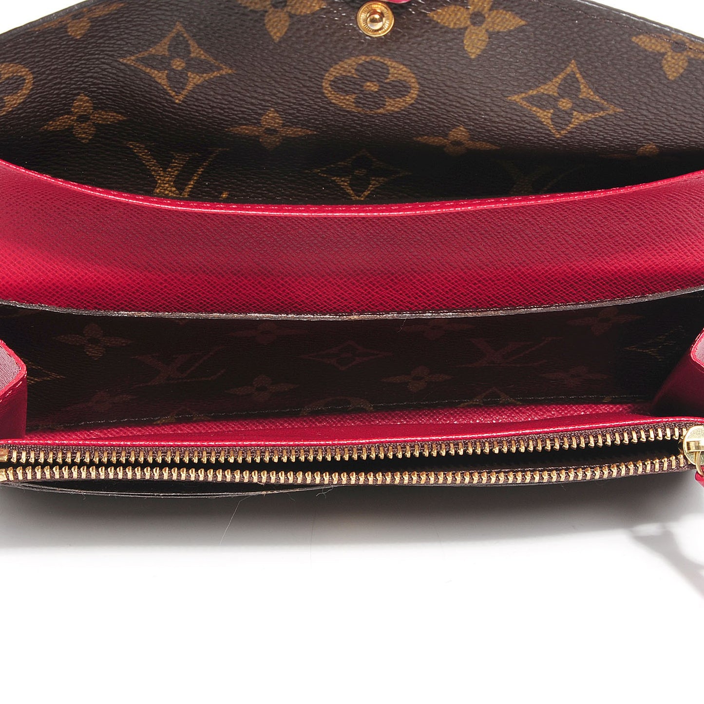 Monogram Emilie Wallet Red