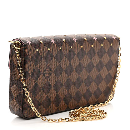 Louis Vuitton Damier Ebene Studded Pochette Felicie Chain Wallet 4 of 10