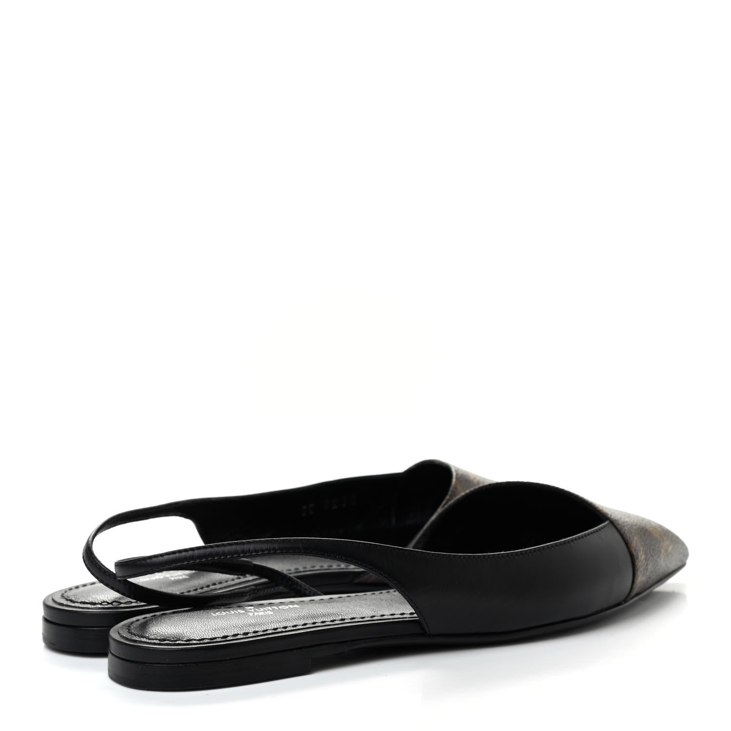 Louis Vuitton Monogram Cherie Slingback Pumps 36 Black 4 of 8