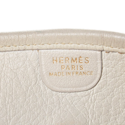 Hermes Toile Taurillon Clemence Evelyne PM Blanc White 6 of 11