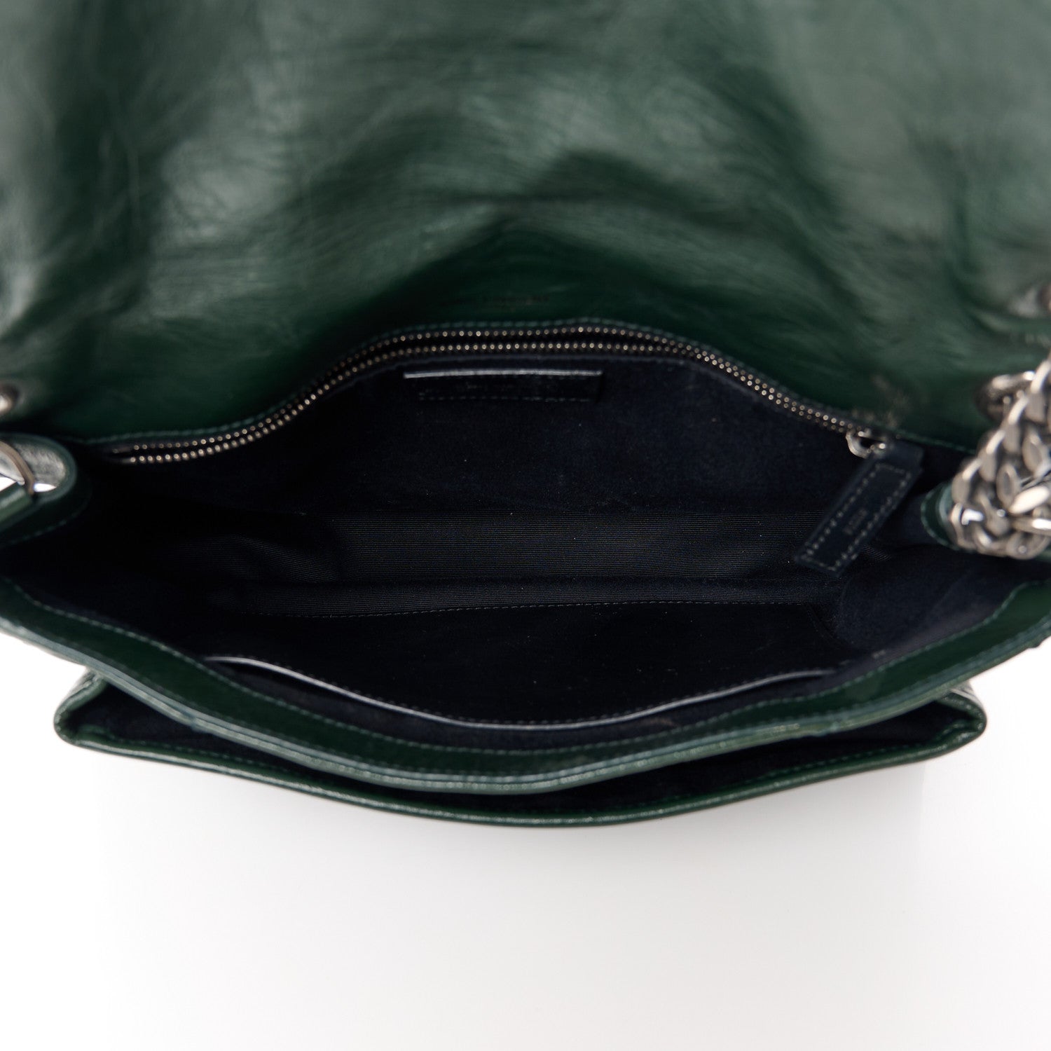 Saint Laurent Crinkled Calfskin Matelasse Monogram Medium Niki Chain Satchel Military Olive 5 of 12