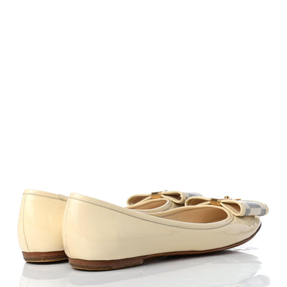 Louis Vuitton Damier Azur Patent Valentine Ballerina Flats 37 3 of 7
