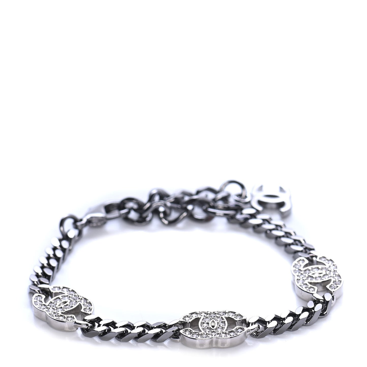 Crystal CC Chain Bracelet Silver