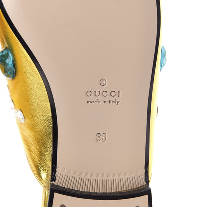 Gucci Metallic Nappa Crystal Womens Princetown Slippers 38 Gold 8 of 12