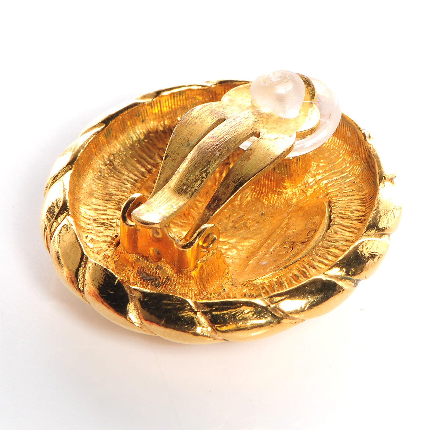 Chanel CC Earrings Clip On Gold 4 of 4