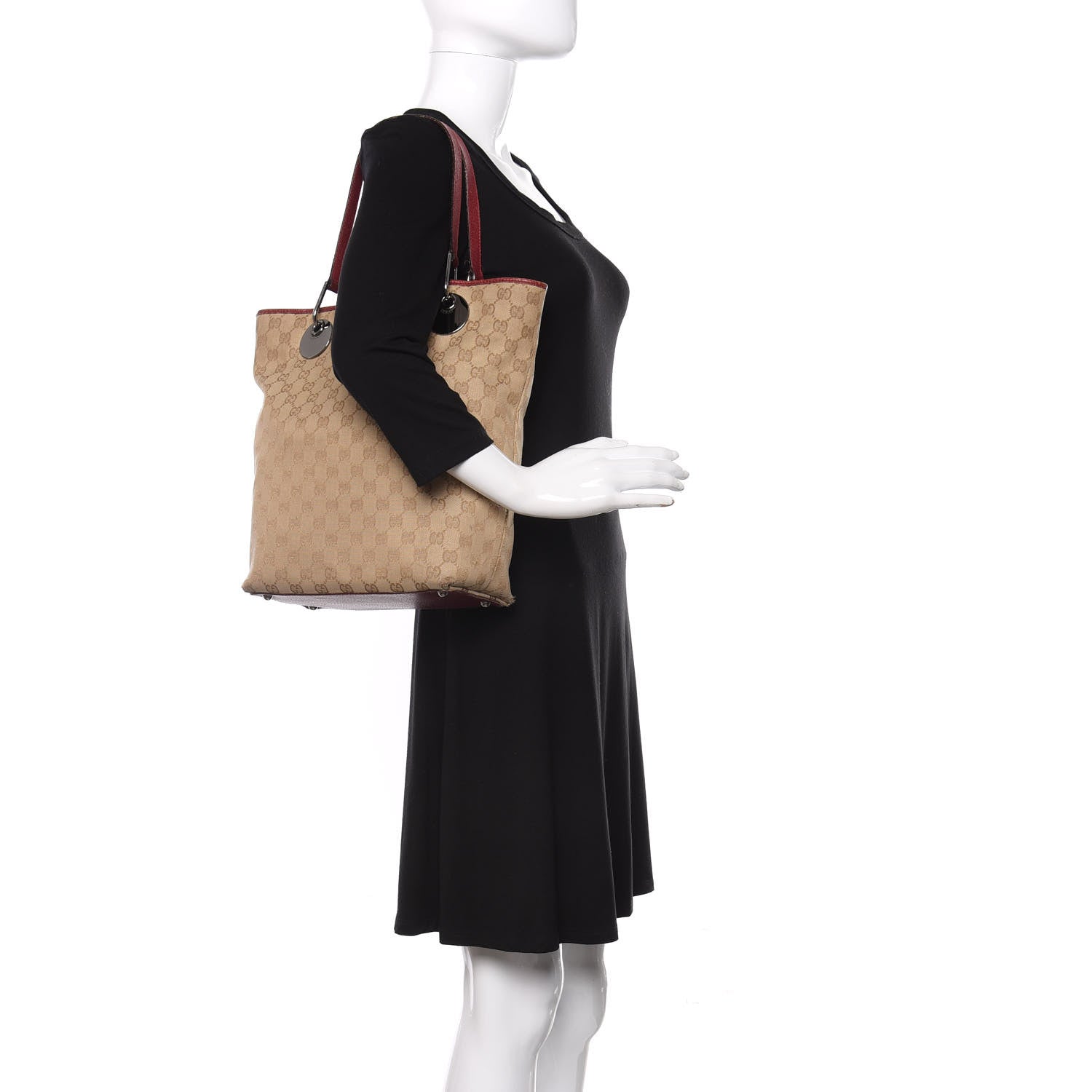 Gucci Monogram Large Eclipse Tote Red 2 of 15