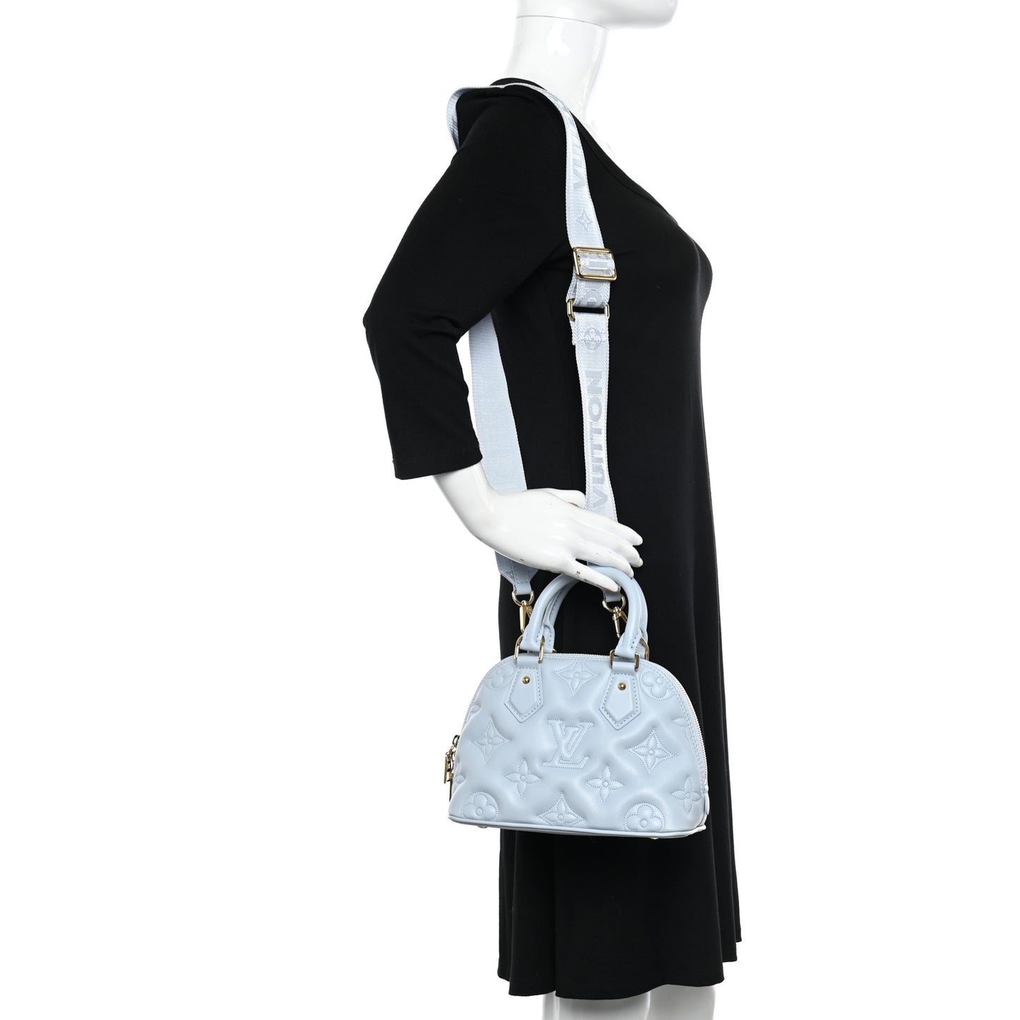 Calfskin Bubblegram Alma BB Ice Blue