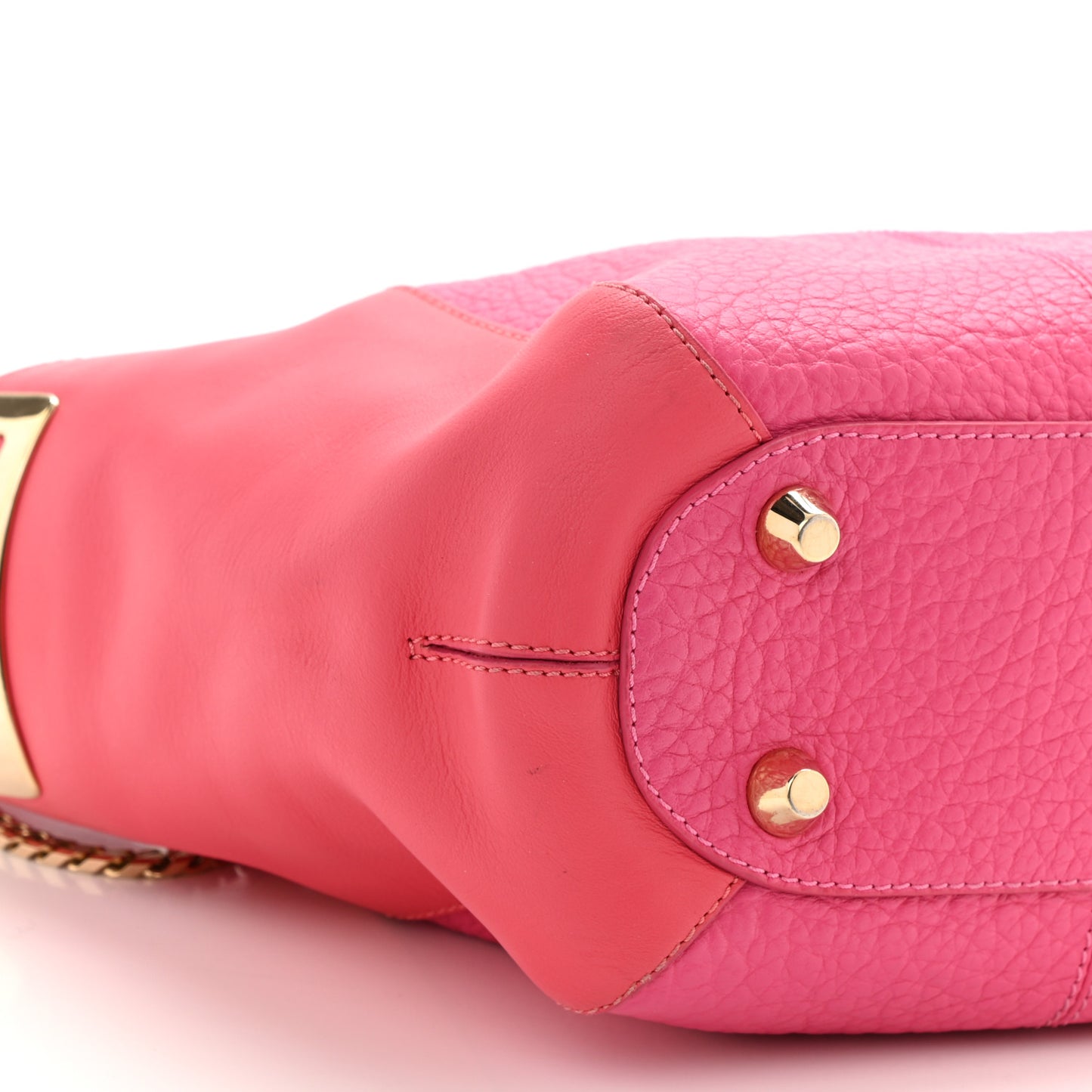 Calfskin Chain Tote Pink