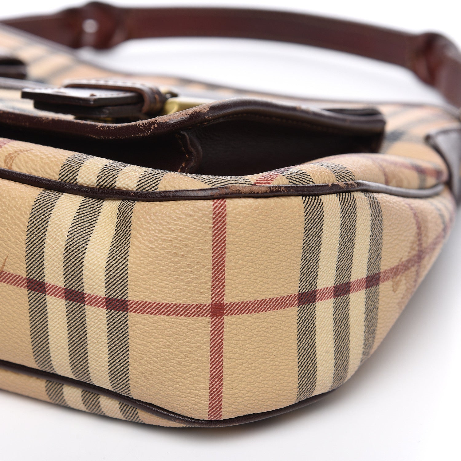 Burberry Haymarket Check Shoulder Bag Brown 7 of 13
