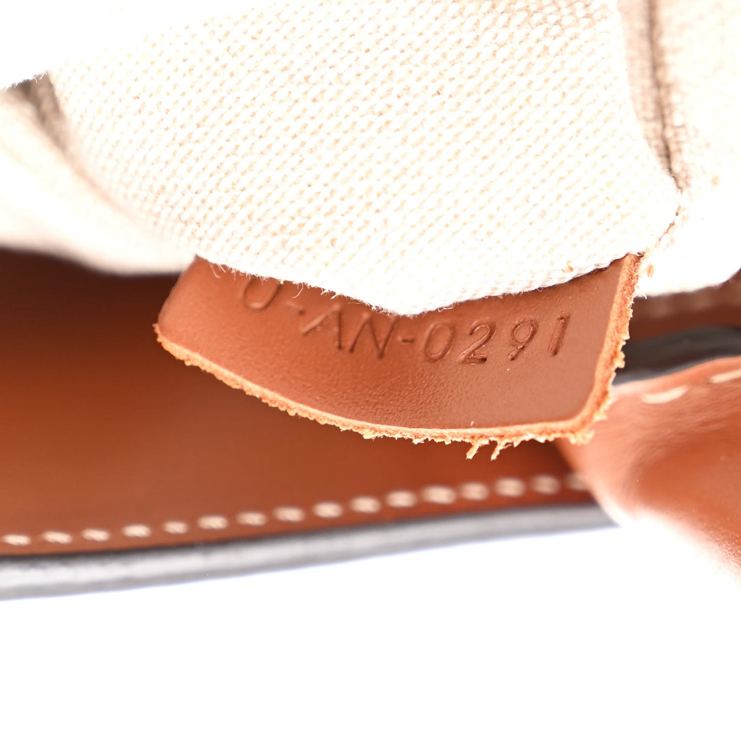 Canvas Calfskin Anchor Print Small Vertical Cabas  Tan