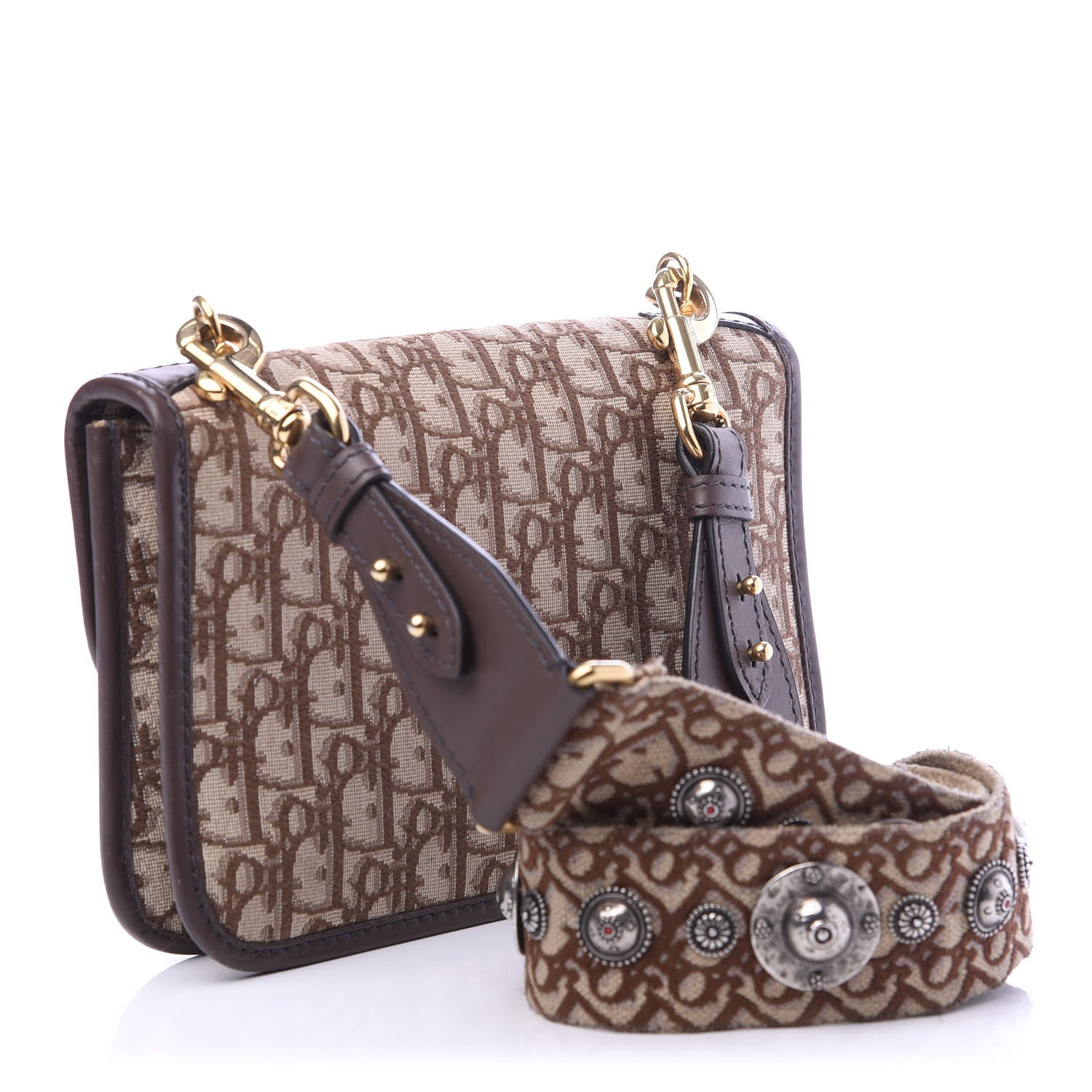Christian Dior Oblique DiorAddict Flap Bag Brown 3 of 9