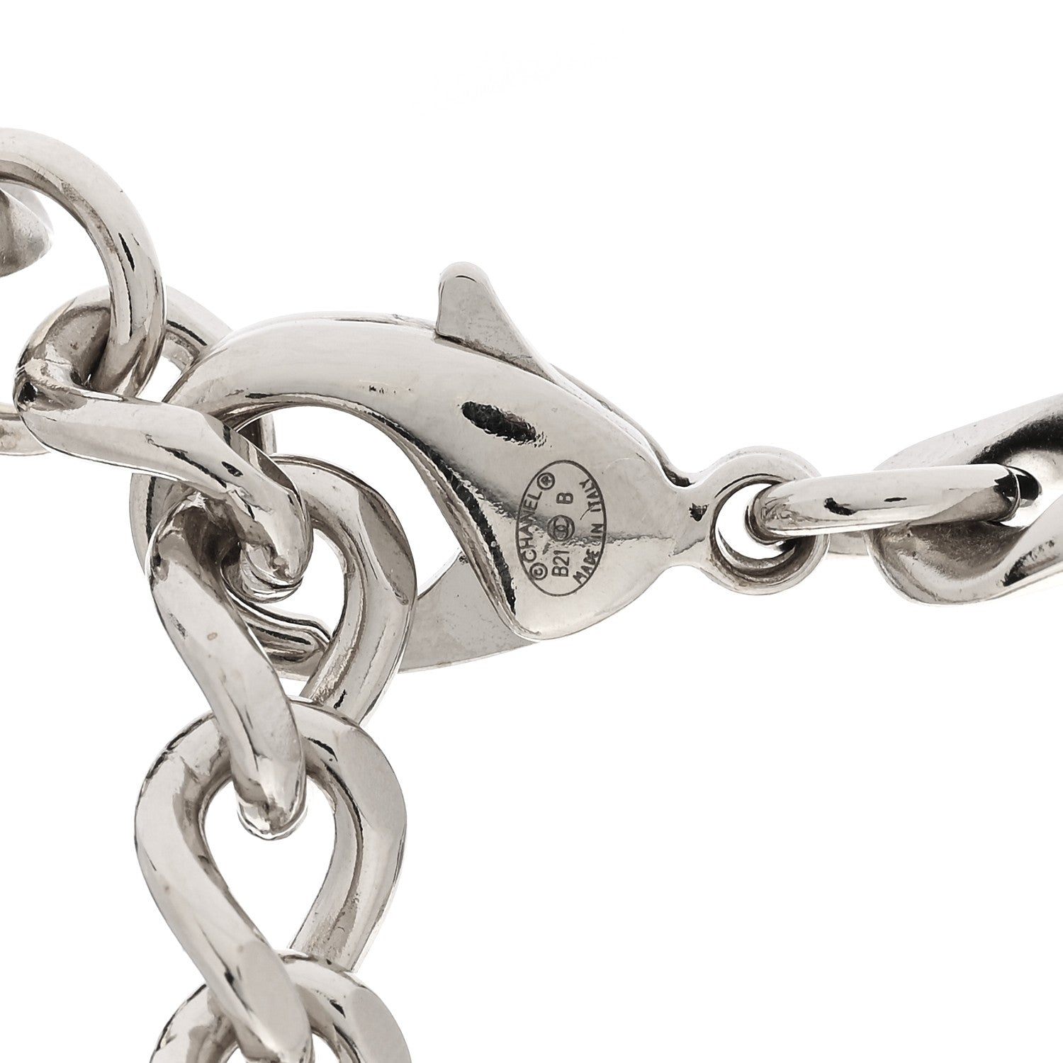 Chanel Metal Lambskin CC Square Choker Gold Black White 3 of 3