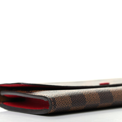Louis Vuitton Damier Ebene Emilie Wallet Red 8 of 9