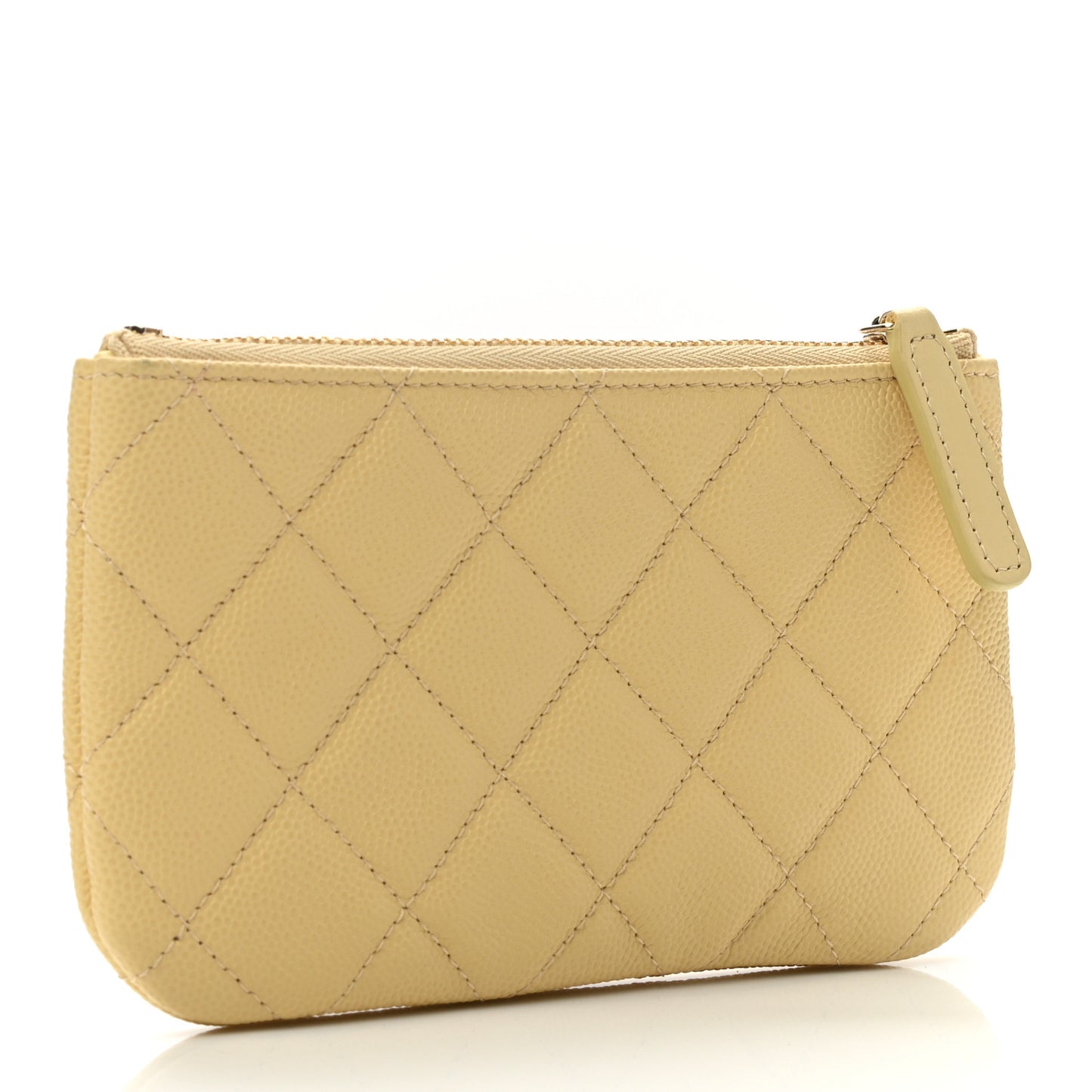 Caviar Quilted Small Cosmetic Case Yellow