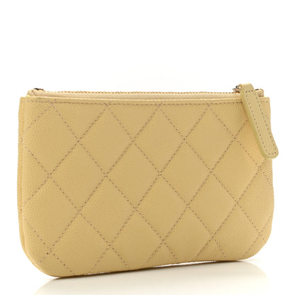 Chanel Caviar Quilted Small Cosmetic Case Yellow 3 of 8