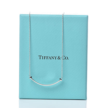 Tiffany Sterling Silver Small T Smile Pendant Necklace 7 of 7