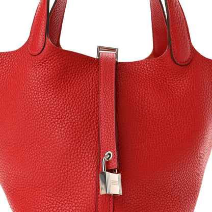 Hermes Taurillon Clemence Picotin Lock 18 PM Rouge De Coeur 8 of 10