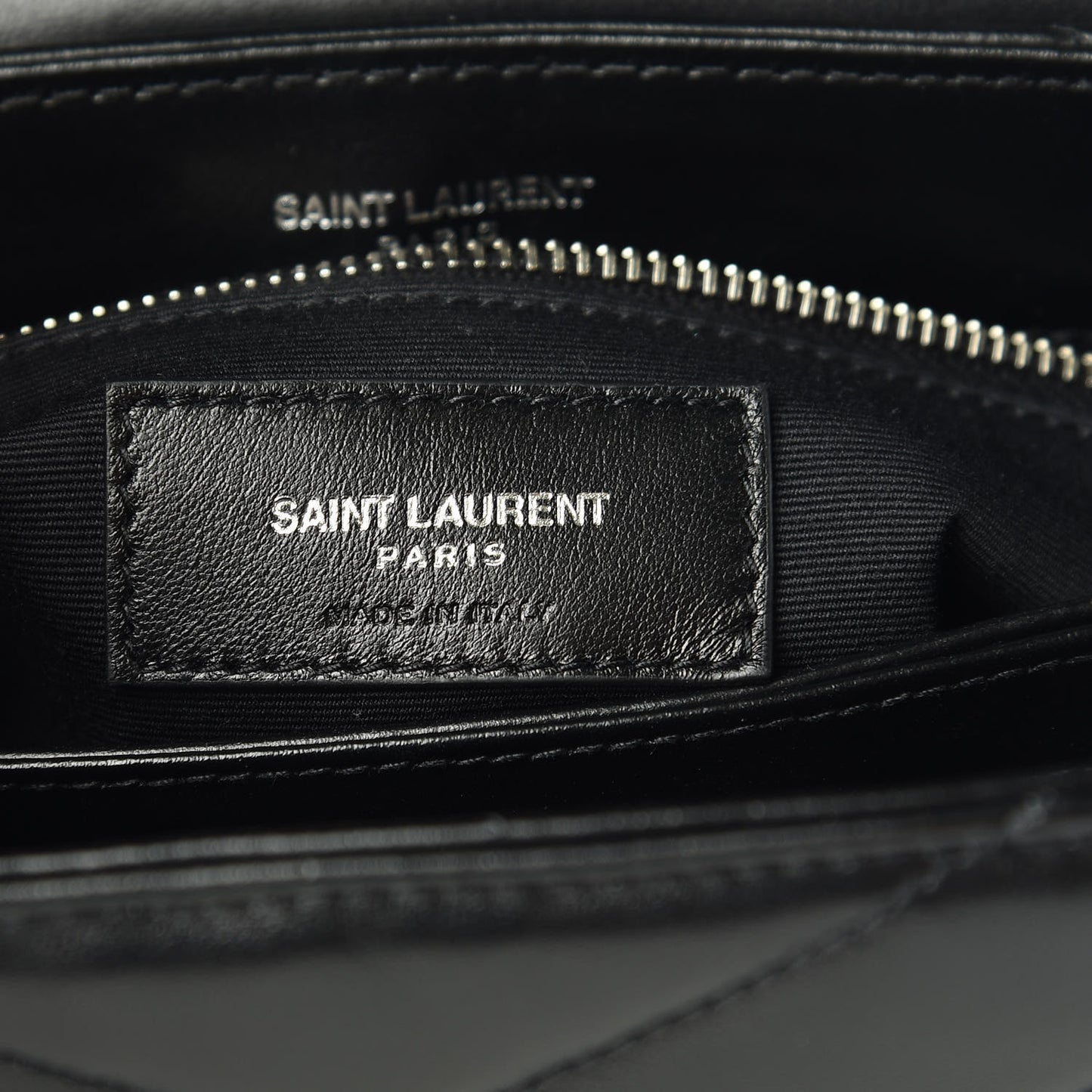 Calfskin Y Quilted Monogram Toy Loulou Crossbody Bag Black