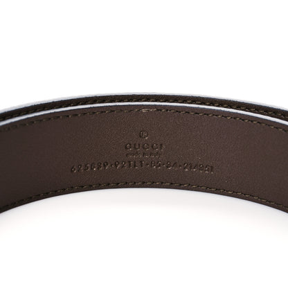 Gucci GG Supreme Monogram Matte Plutone Calfskin Double G 30mm Belt 85 34 Beige Ebony New Acero 4 of 10
