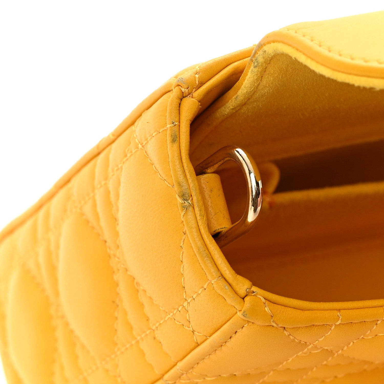 Christian Dior Lambskin Cannage Medium Lady D-Joy Yellow 12 of 14