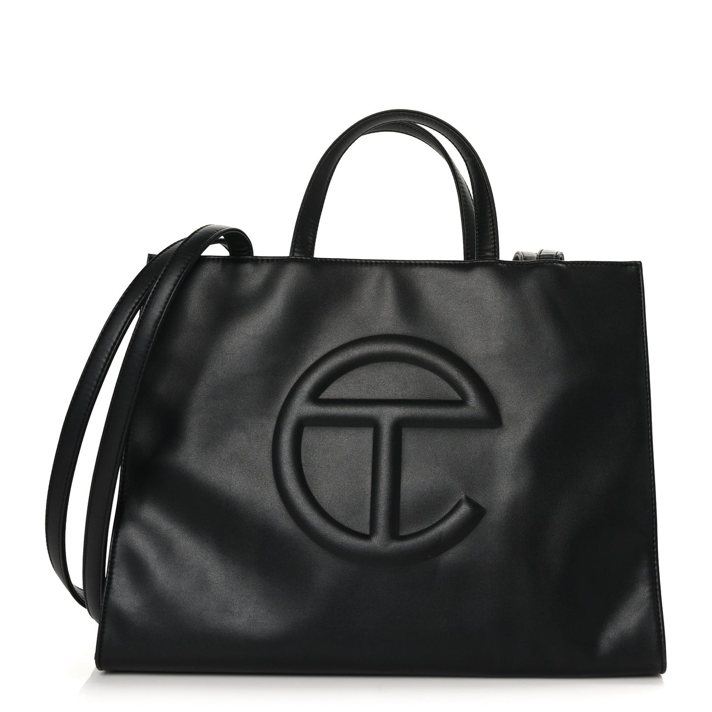 Vegan Leather Medium Shopping Bag Black