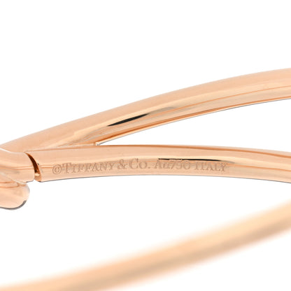 Tiffany 18K Rose Gold Double Row Knot Hinged Bangle Bracelet 3 of 4