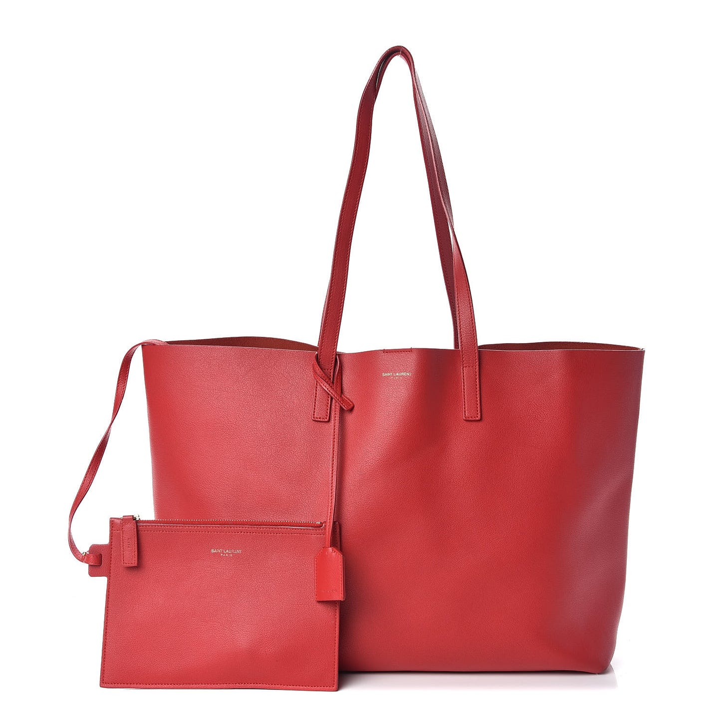 Calfskin Large Shopping Tote Red