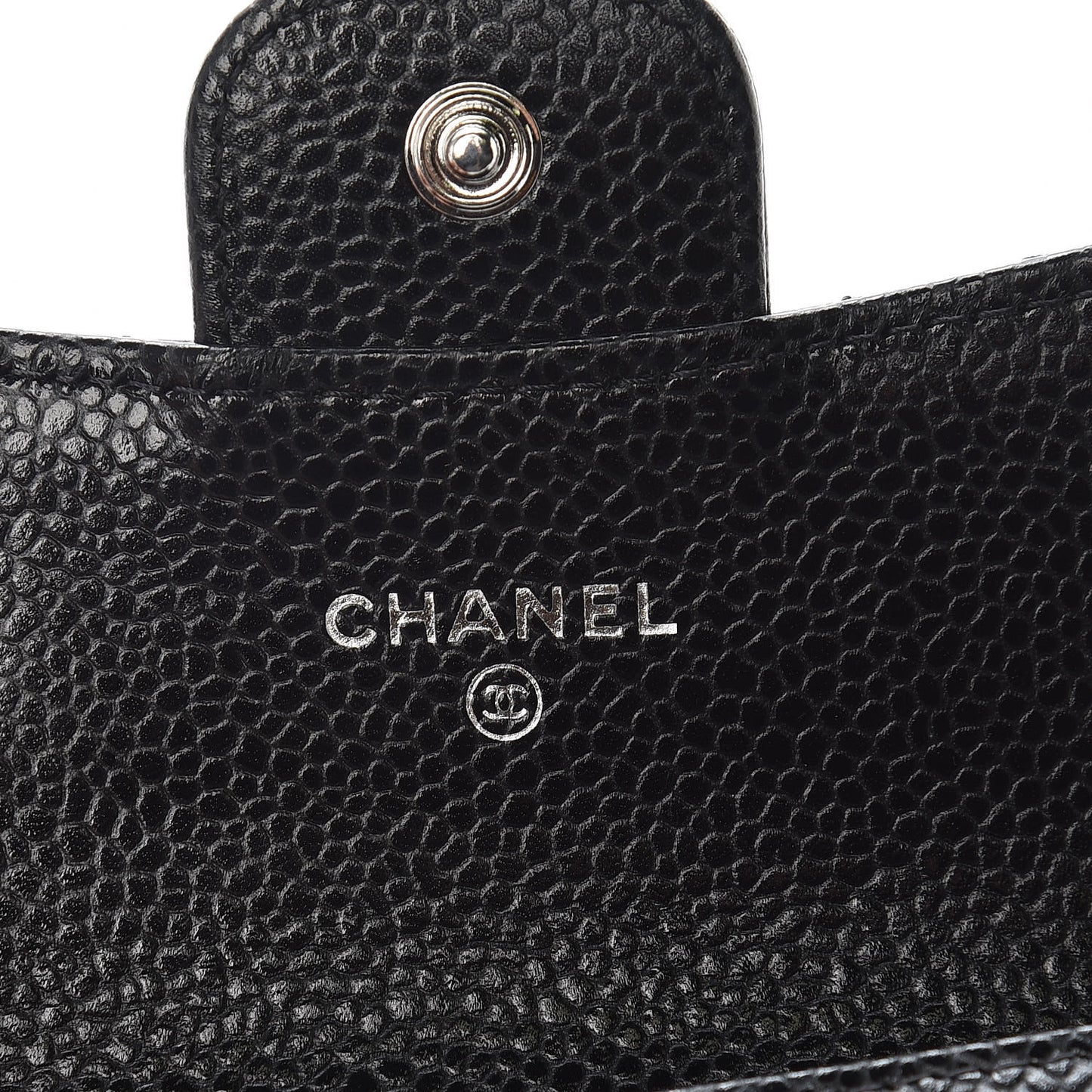 Caviar Quilted Flap Card Holder Black
