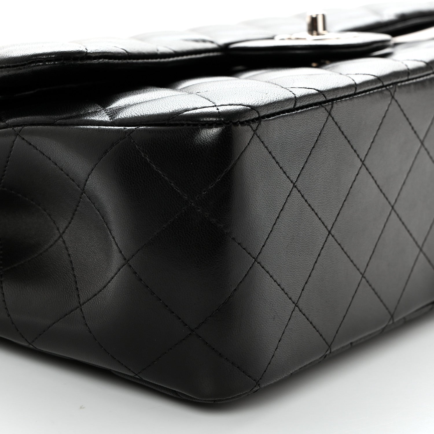 Chanel Lambskin Quilted Jumbo Double Flap Black 8 of 9