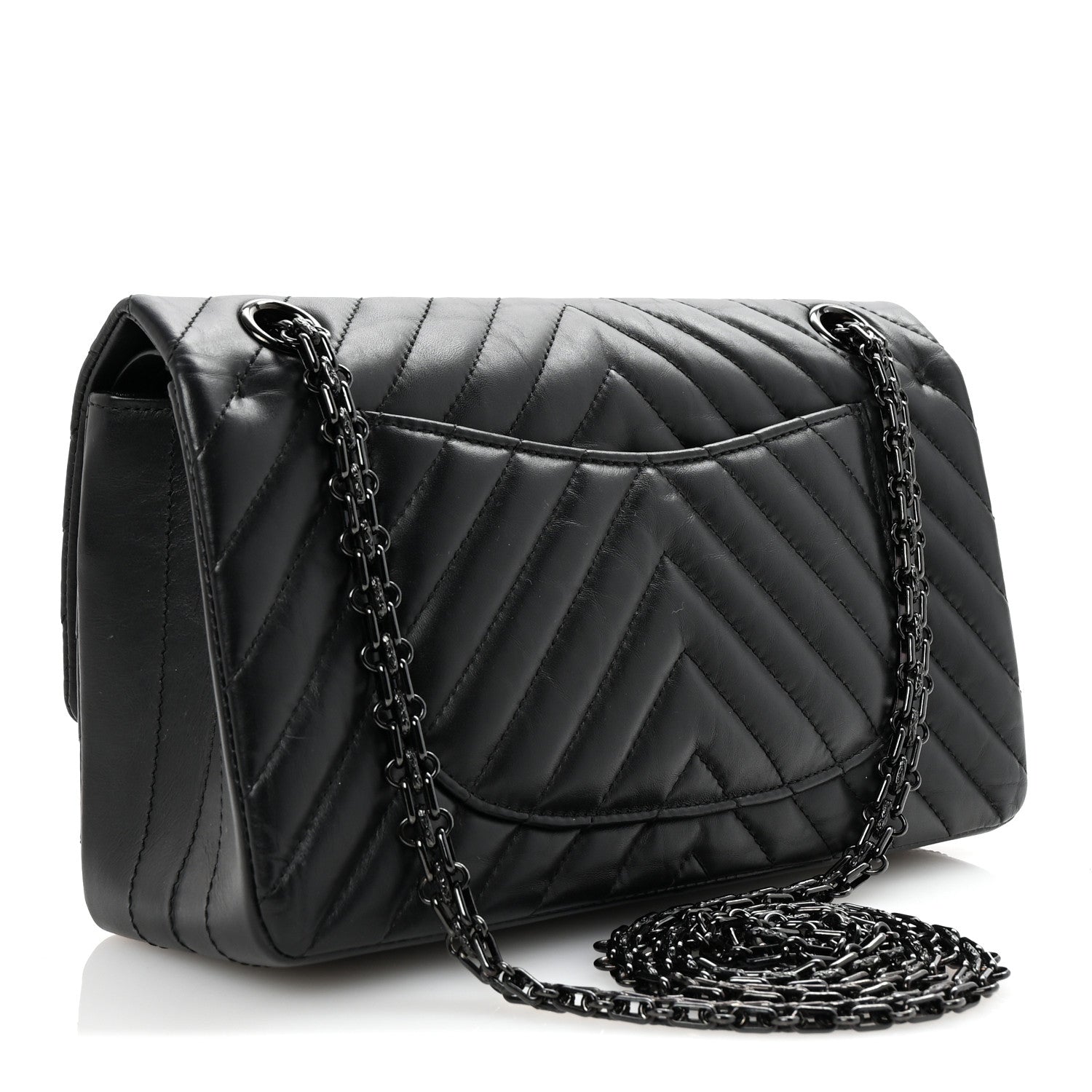 Chanel Aged Calfskin Chevron Quilted 2.55 Reissue 225 Flap So Black 3 of 10