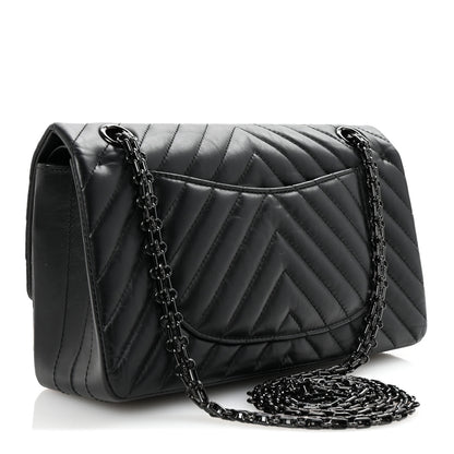 Chanel Aged Calfskin Chevron Quilted 2.55 Reissue 225 Flap So Black 3 of 10