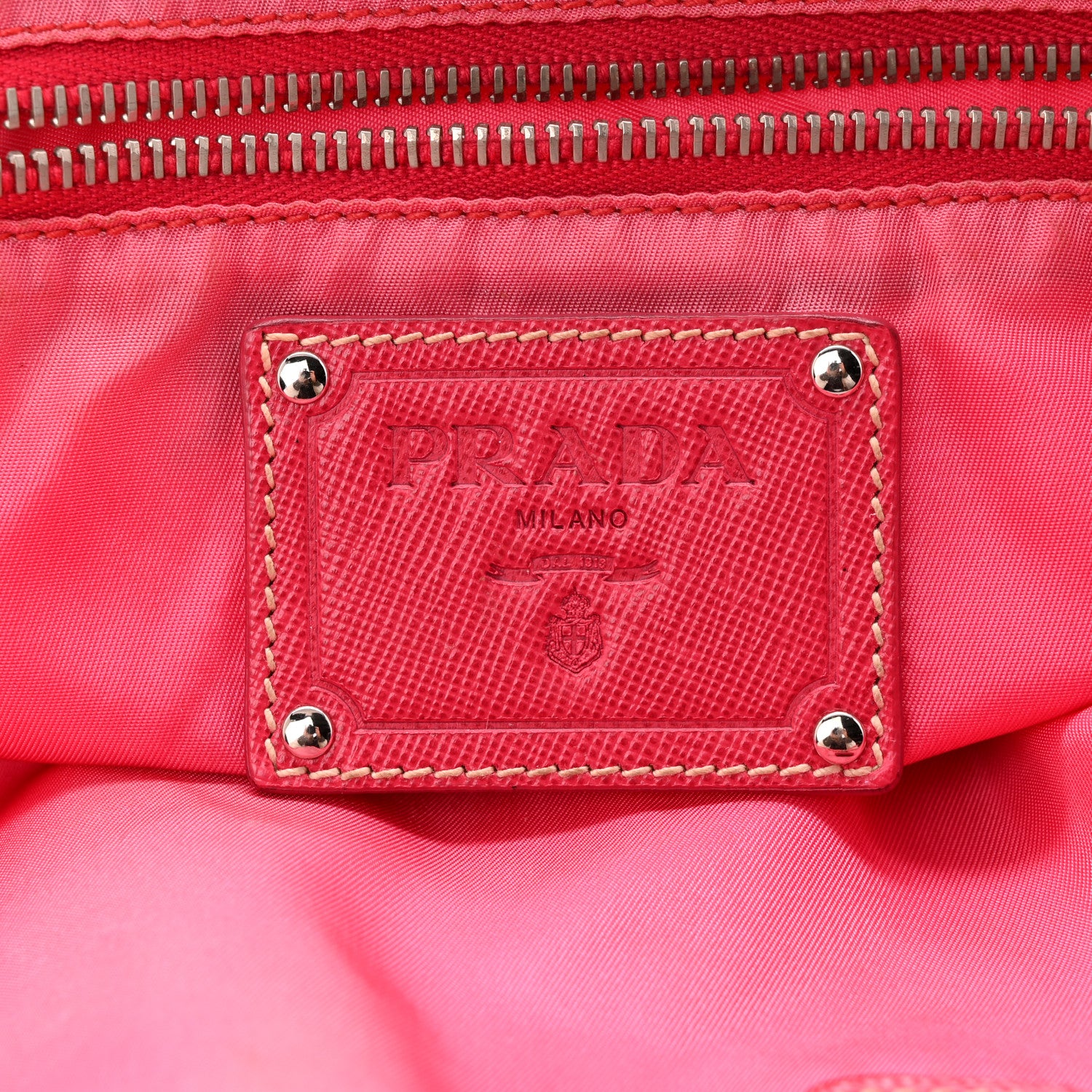 Prada Tessuto Nylon Saffiano Tote Papaya Ibisco 6 of 13