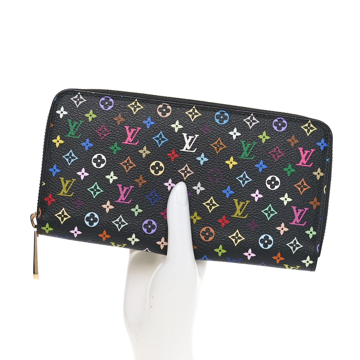 Louis Vuitton Monogram Multicolor Zippy Wallet Black Grenade 2 of 9